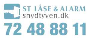 ST Låse & Alarm Snydtyven.dk Logo med telefonnummer transparent